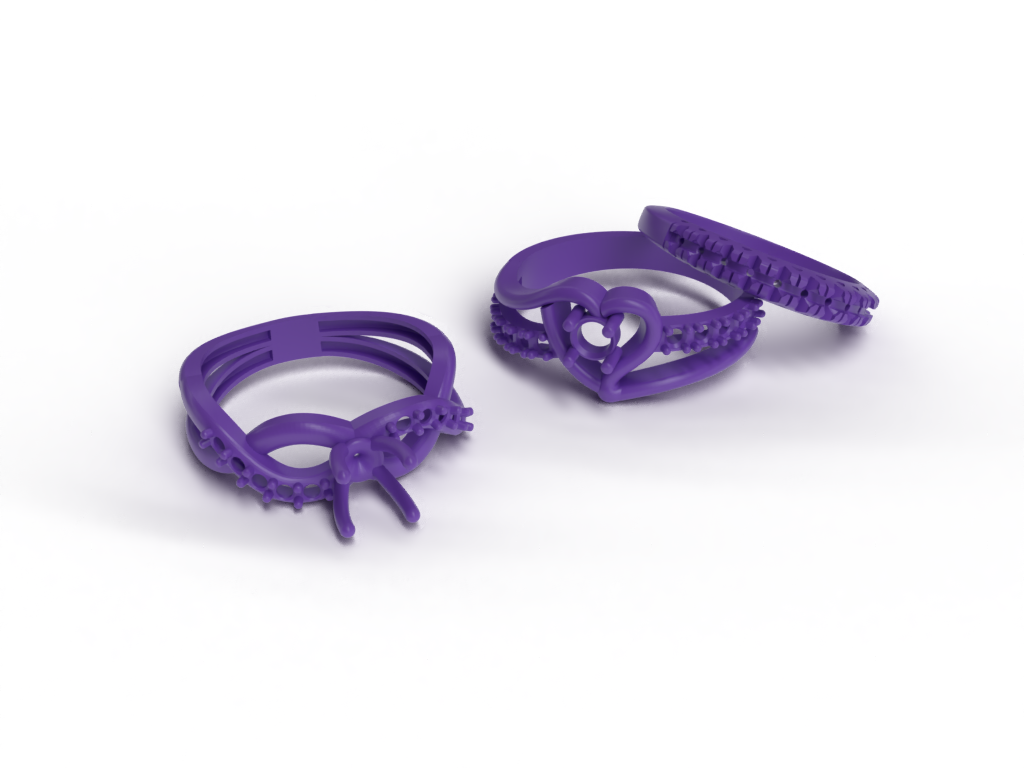 3 purple wax rings